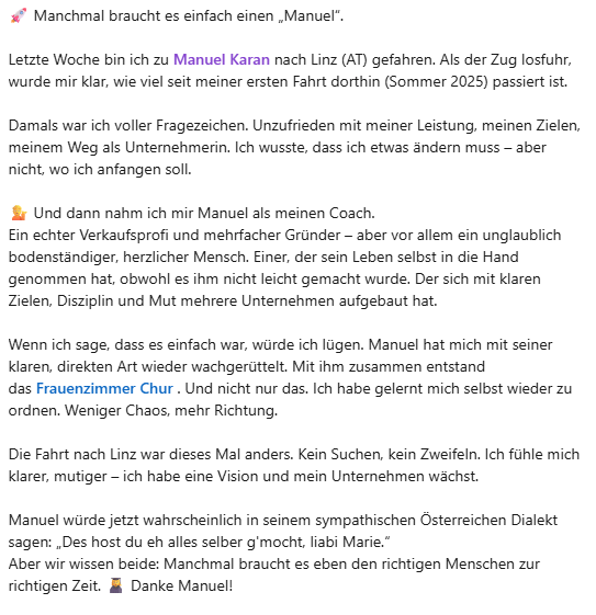 Kundenfeedback KARAVITA